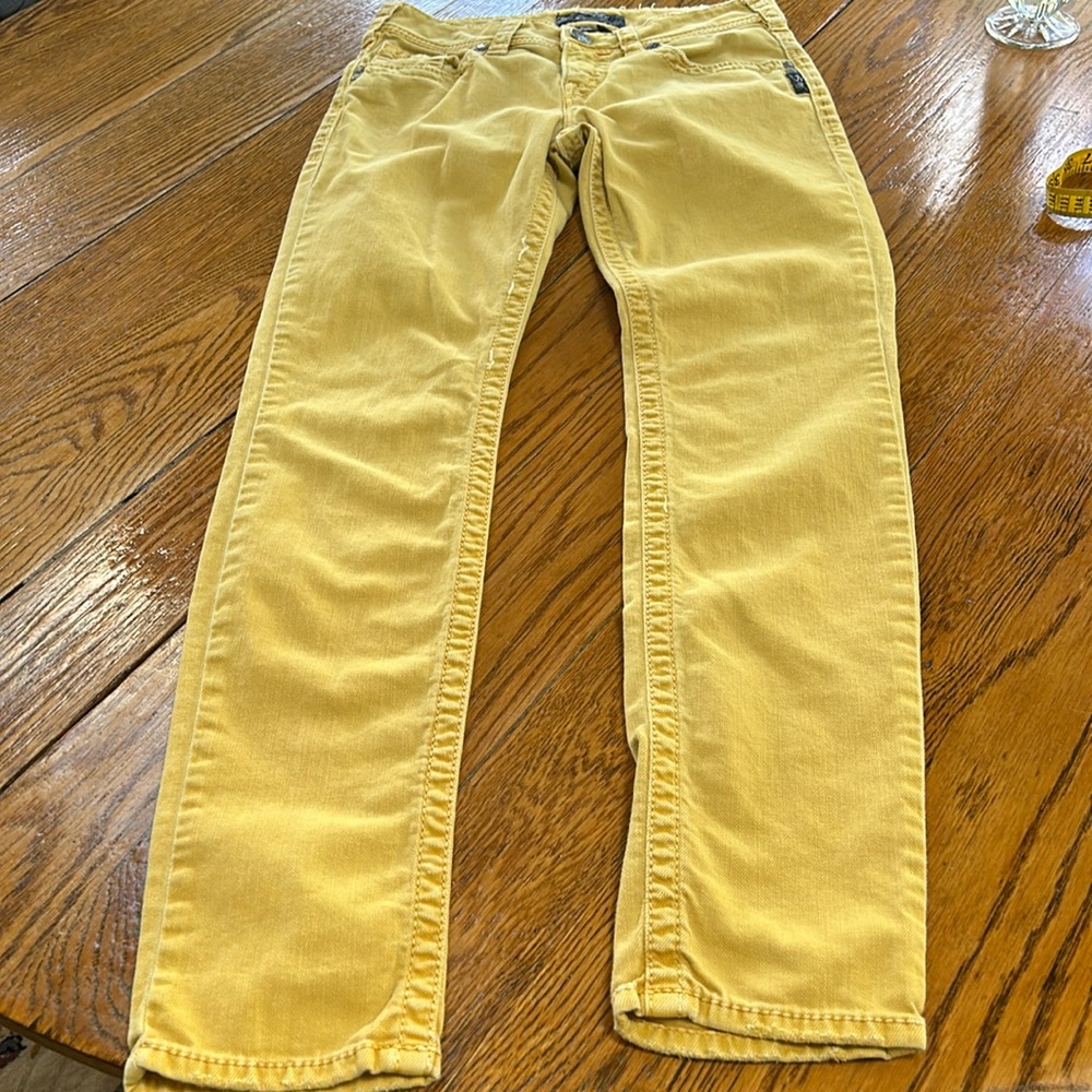 Silver Jeans Co. Mustard color Suki Skinny style jeans. As Is!  Size 26/L31
